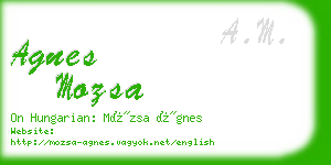 agnes mozsa business card